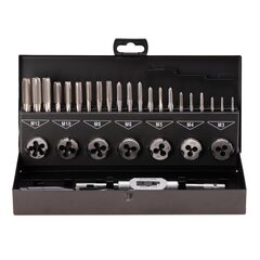 Набор метчиков и плашек M3-M12 31пр HSS-G Terrax by Ruko A245013