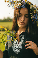 Ванда. Платье льняное миди с вышивкой в этностиле PL-421196