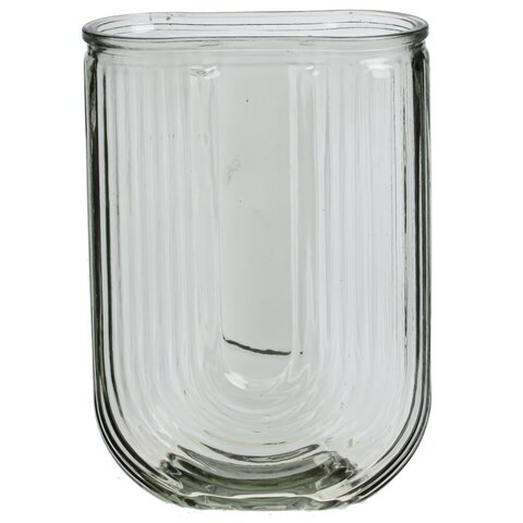 Ваза стеклянная (Высота 18 см) - Серый