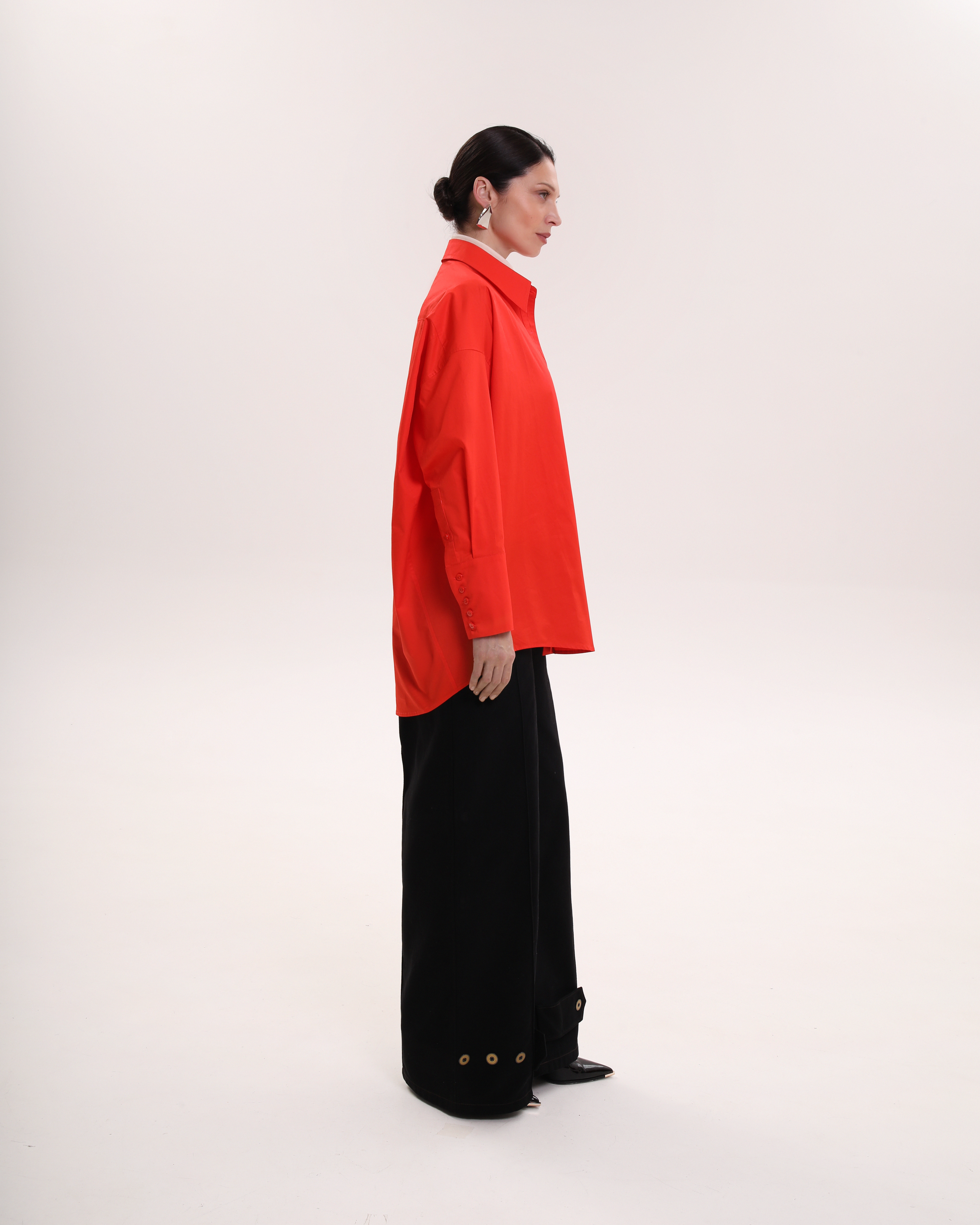 Рубашка хлопковая красный