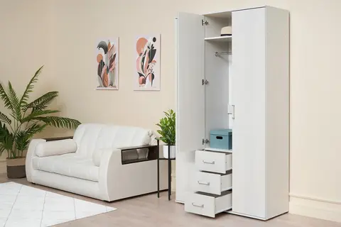 Шкаф 3-х створчатый Белла ясень белый