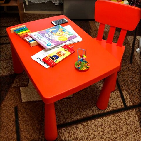Выгодное предложение № 4 Детский стол красный + Детский стул красный