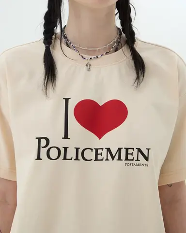 Футболка Postaments Policeman бежевая