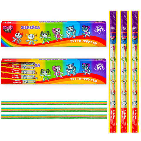 Желейная конфета Zombie мозг (радуга) 1кор*6бл*72шт, 15гр