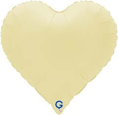 Г 18''/46 см, Сердце, Матовый, Сливочное масло, 1 шт.