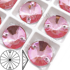 Стразы пришивные Rivoli Pink, Риволи Круг бледно-розовый на StrazOK.ru