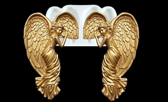 Силиконовый молд № 2939 Ангелы 2 в 1