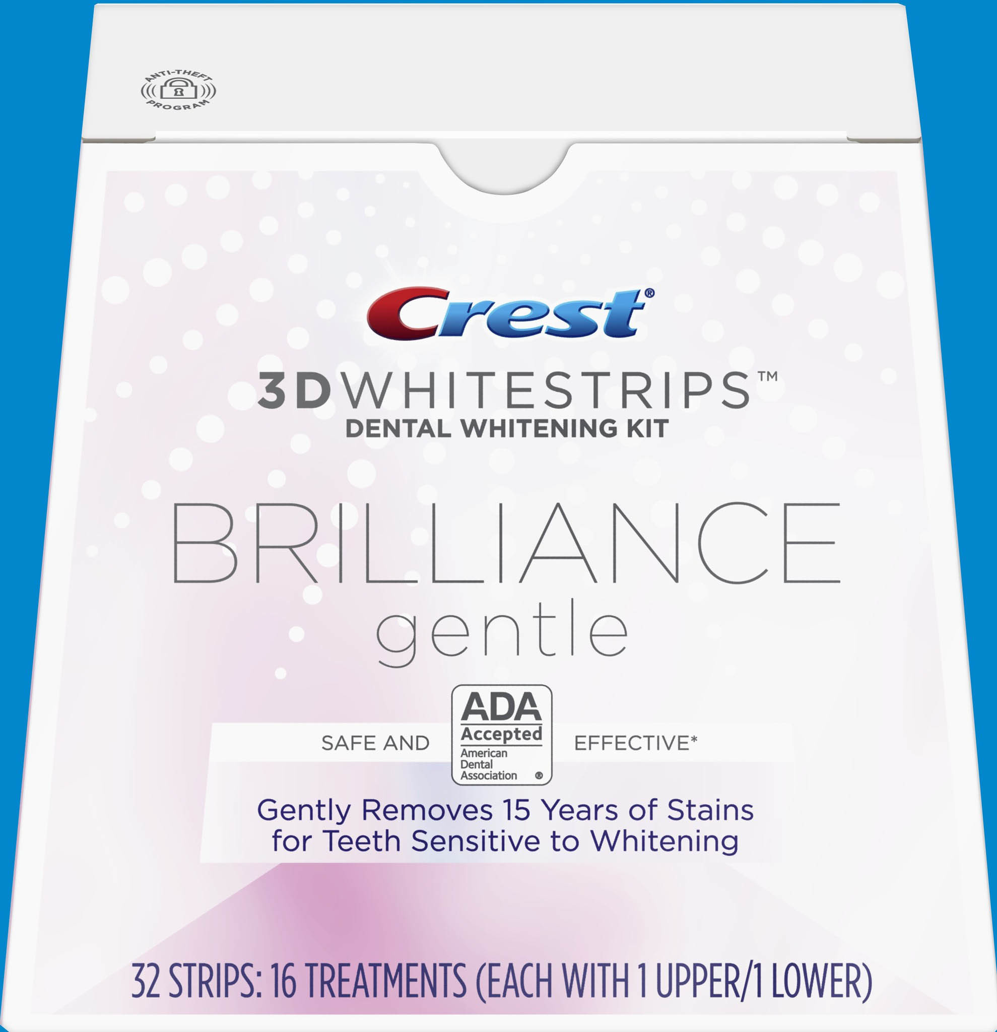 Crest 3D Whitestrips Brilliance Gentle Teeth Whitening Kit, 32