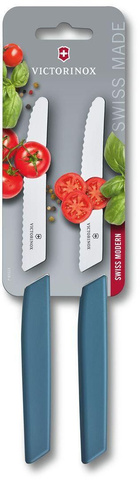 Набор ножей кухонных Victorinox Swiss Modern (6.9006.11W2B) компл.:2шт синий блистер