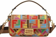 Сумка через плечо Fendi многоцветная Baguette с логотипом FF