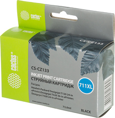 Картридж струйный Cactus CS-CZ133 №711 черный (73мл) для HP DJ T120, T520, 530