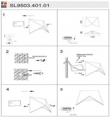 Уличный настенный светодиодный светильник ST Luce CANNETO SL9503.401.01, 7W 4000K
