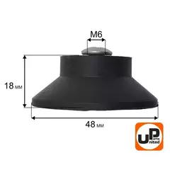 Виброгаситель UNITED PARTS для воздушного компрессора, D48xH18мм, болт M6 (90-0294)