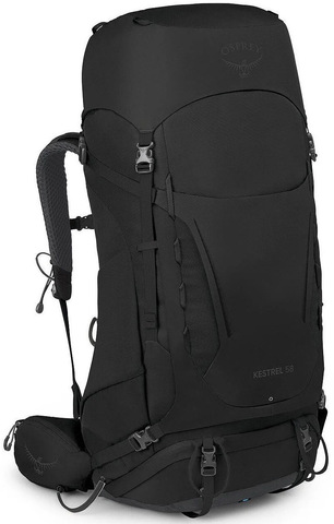 Картинка рюкзак туристический Osprey Kestrel 58 Black - 1