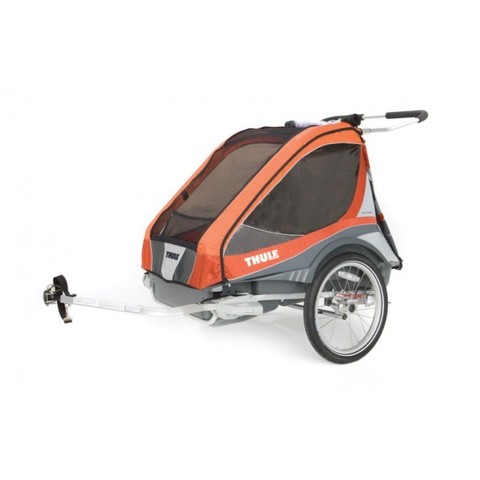 Картинка коляска Thule Chariot Captain2 (в комплекте с велосцепкая) абрикосовая  - 1