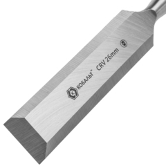 Стамеска плоская КОБАЛЬТ 26 х 140 мм, CR-V, двухкомпонентная рукоятка (1 шт.) блистер (245-602)