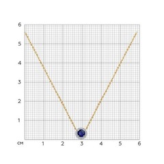 2070008 - Колье из золота с круглой подвеской бриллиантами и сапфиром