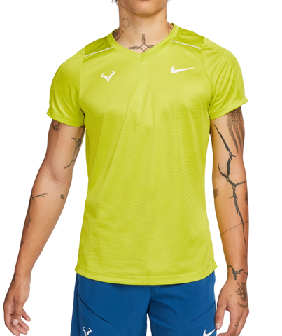 Футболка теннисная Nike Court Dri-Fit Rafa Challenger Top - bright cactus/football grey/white