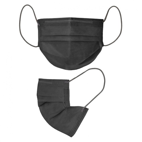 Маска гигиеническая одноразовая 50 шт (черная)