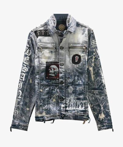 The Saints Sinphony | Куртка джинсовая мужская HAND DRAWN GRAFFITI CONCERTJACKET TSJ020 перед