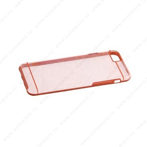 Накладка пластиковая для Apple iPhone 6s/ 6 прозрачная с бронзовой окантовкой,