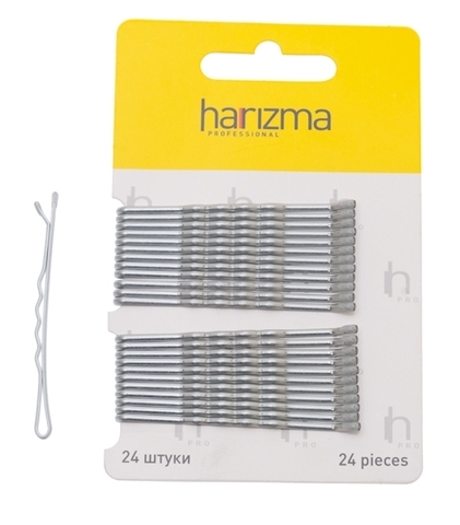 Невидимки h10536-17 60 мм волна, серебро 24 шт. (Harizma)