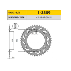 Звезда задняя (ведомая) REAR SPROCKET Sunstar 1-3559-48 для мотоцикла HONDA