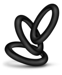 Набор из 3 черных эрекционных колец Black Small Penis Rings - 