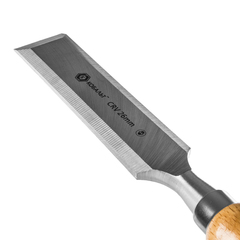 Стамеска плоская КОБАЛЬТ 26 х 140 мм, CR-V, деревянная рукоятка (1 шт.)  подвес (Арт. 245-800)