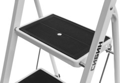 СИБИН  2 ступени, c широкими обрезиненными ступенями, стальная, стремянка (38807-02)