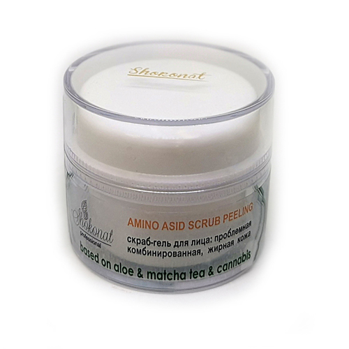 Скраб-гель для лица (жирная, проблемная, комбинированная кожа) amino acid scrub peeling на основе алоэ, чая матча Шоконат