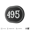 Номерок на дверь квартиры 495, для кабинета, офиса, шильдик 9 х 7 см, черный, Айдентика Технолоджи