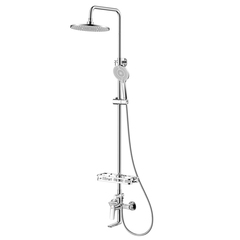 Lemark LM11462C Смеситель Lemark Verba для ванны и душа с регулируемой высотой штанги и верхней душевой лейкой 