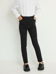 Брюки школьные с высокой талией для девочки Next A18-339, Черный