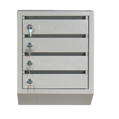 Ящик почтовый КП-4 4-секционный металлический серый (380x190x500 мм)