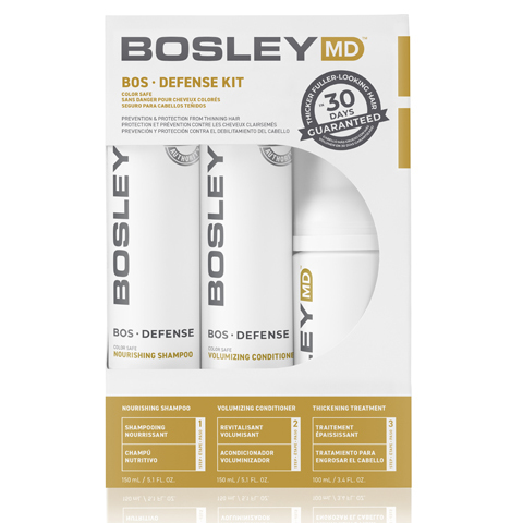 Bosley MD Defense Желтая линия: Система для предотвращения истончения и выпадения волос (BosDefense Color Safe Starter Pack)