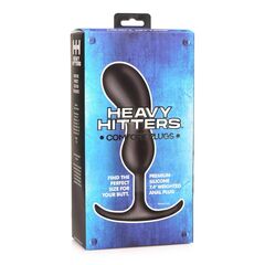 Черный массажер простаты с утяжелителями Premium Silicone Weighted Prostate Plug Large - 18,8 см. - 