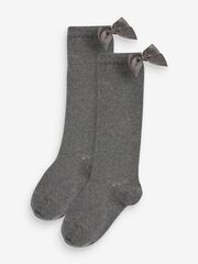 Гольфы хлопковые с бантом для девочки Next D89-964, 2 шт., Серый
