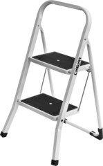 СИБИН  2 ступени, c широкими обрезиненными ступенями, стальная, стремянка (38807-02)
