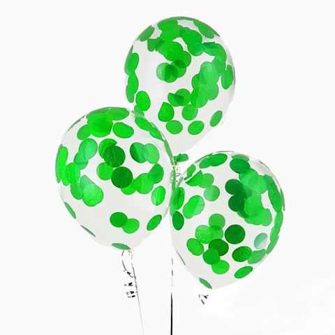 Воздушные шары с зеленым конфетти