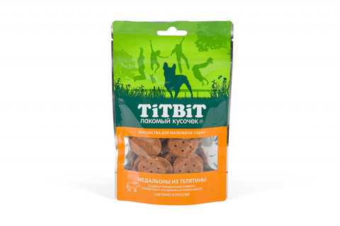 Titbit Медальоны из телятины для маленьких собак 50г