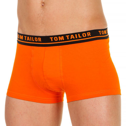 Трусы мужские боксеры оранжевые с черной резинкой и оранжевыми буквами Tom Tailor 230-1
