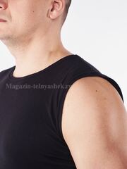 Купить черную майку - Магазин тельняшек.ру 8-800-700-93-18Безрукавка-афганка Черная в Магазине тельняшек