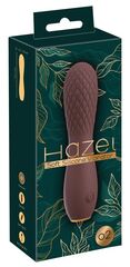 Коричневый вибратор Hazel 02 с рельефной головкой - 14 см. - 