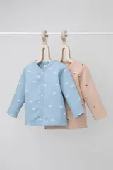 кофточка для новорожденных  К 300450-2уп/белые кораблики,штиль