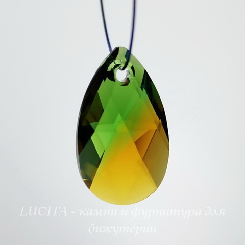 6106 Подвеска Сваровски Капля Fern Green/Topaz Blend (16 мм)