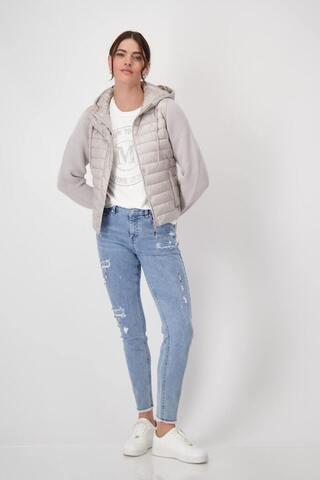 Monari Куртка комбинированная с шерстью с капюшоном