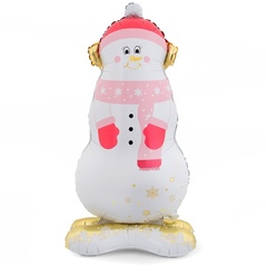 К Фигура на подставке, Снеговик в розовом шарфе, 47''/119 см, 1 шт.