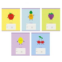 
          Тетрадь А5 12л., клетка, Канц-Эксмо, скрепка, мелованная бумага, "Фруктовый сад"