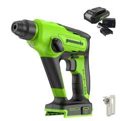 Перфоратор Greenworks GD24SDS1K2 24V (1,2 Дж) аккумуляторный, c АКБ 2 А/ч и ЗУ